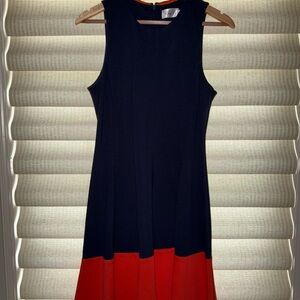 Eliza J Blue and Red Midi Dress